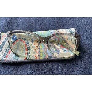 NEW Vera Bradley Mason Readers Citrus Paisley 0.0 With Case Blue Light Blocking